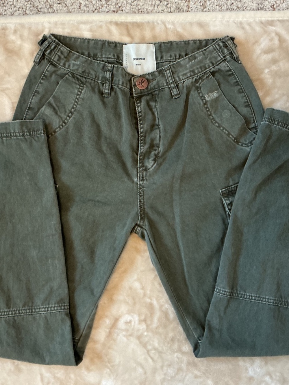 One Teaspoon Womens Size 28 Cargo Motion Pants Green 100% Cotton Relaxed Fit